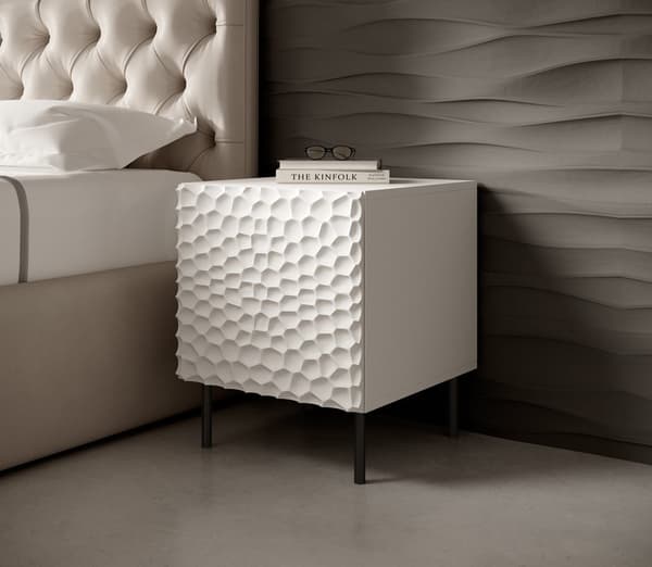 HOLE Bedside Table 2 pcs 44x40.5x53.5 cm White Matt