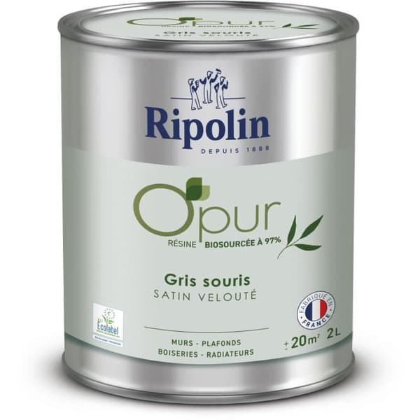 RIPOLIN O'PUR Paint - Mouse Grey Velvety Satin - 2 L