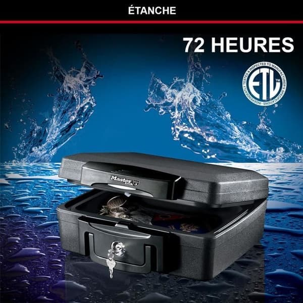 Master Lock Fireproof Safe - Waterproof with Key - 4.9 L - Model H0100EURHRO