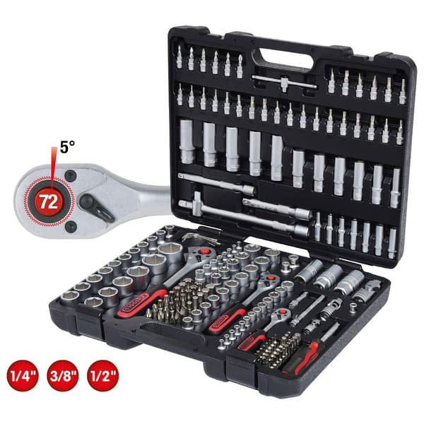 KS TOOLS Ratchet Set 179 Pieces 1/4", 1/2", 3/8" Case