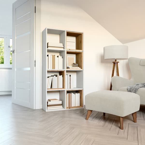 MALAX 2X4 BIEL Shelving Unit 147x75 cm White