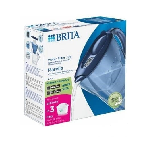 Brita Marella+3 Maxtra Pro PP Water Filter Jug 2.4 L Blue