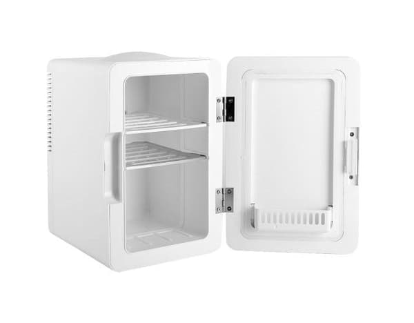 ELLE 4 L Mini Fridge with LED Makeup Mirror White