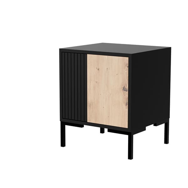 Cama Bedside Table 2 pcs. MERCI 44x40x52.5 Black/Oak Artisan 2pc
