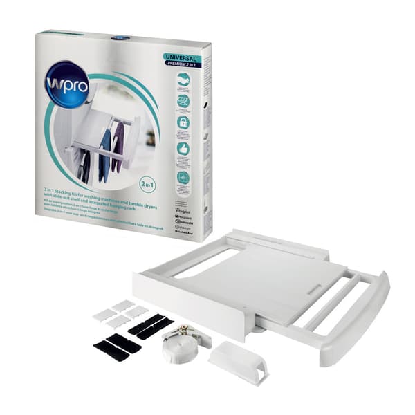 WPRO SKP101 Universal Stacking Kit with Drying Rack for 60 cm Washers and Dryers