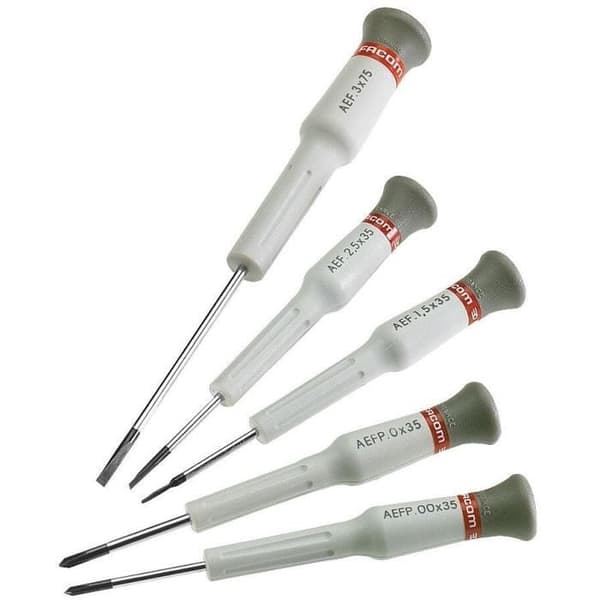 FACOM Precision Screwdriver Set - 5 Pieces - MT.J5PG - Swivel Head