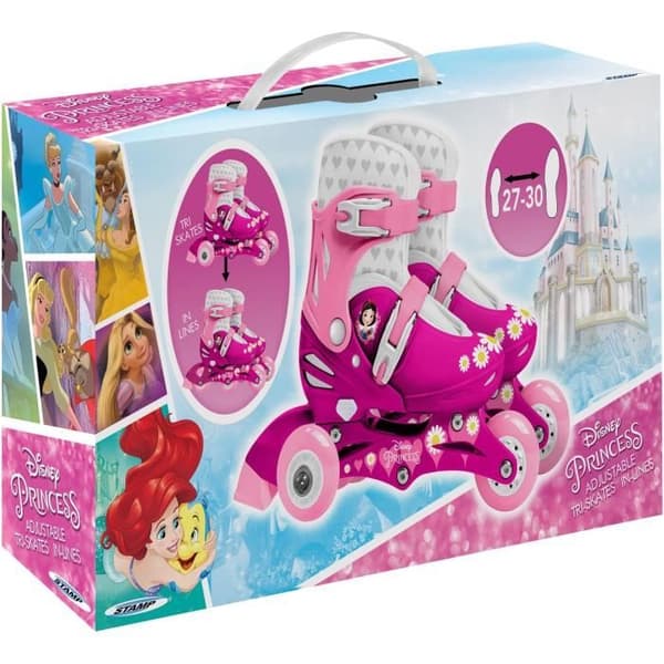 DISNEY PRINCESSES Adjustable Inline Skates - 27-30 - 2-in-1 Triskate
