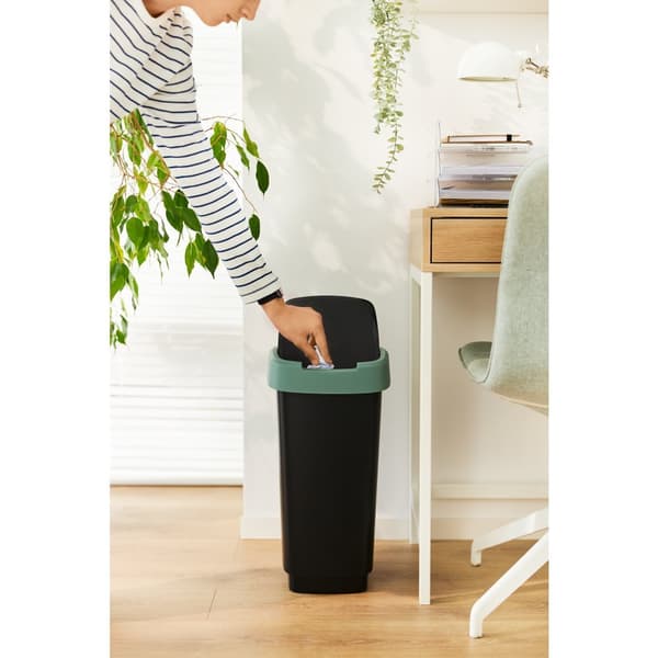 Rotho Twist Waste Bin 50 L Mistletoe Green/Anthracite