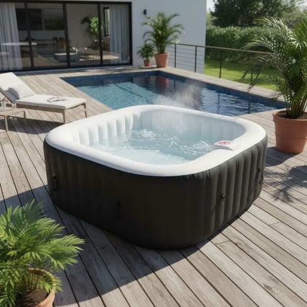 SUNSPA Inflatable Spa - AC02 - 185 x 65 cm - 6 Seats - Square