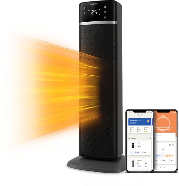 Philips 5000 Series Connected Fan Heater - Electric - 2000W - Column - Dark Grey