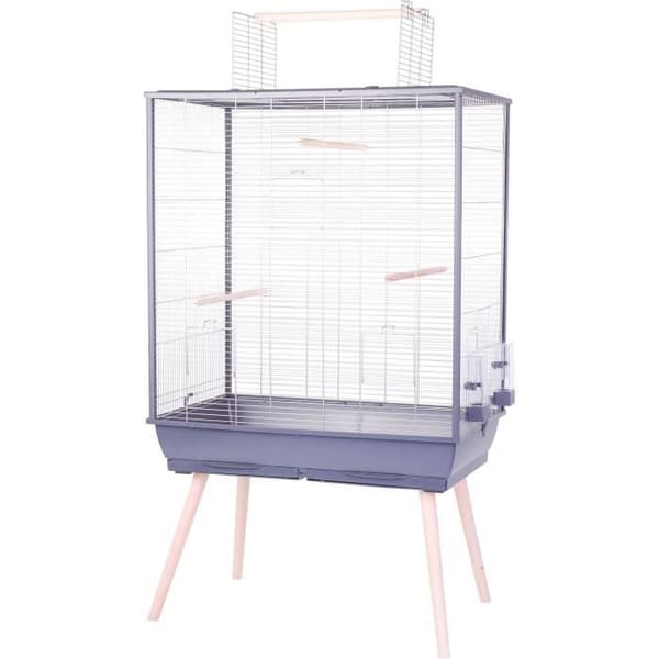 ZOLUX Elevated Wire Cage for Birds, Neolife - 81 x 48 x 152 cm - Grey