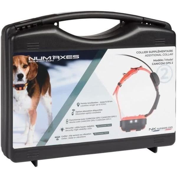 NUM'AXES CANICOM GPS 2 - Collar Only - GPS Tracker - Black/ Orange