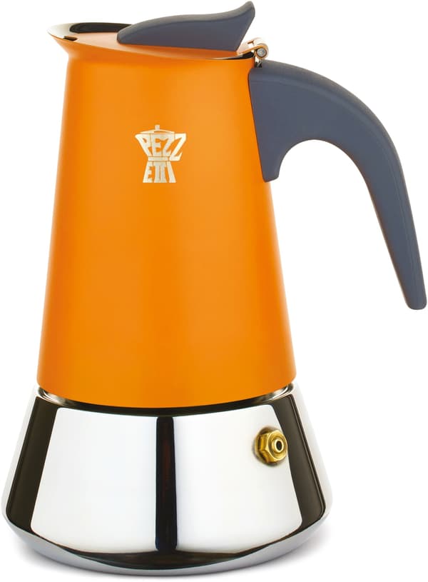 Pezzetti Coffee Maker - STEELEXPRESS - 4 Cups - Orange