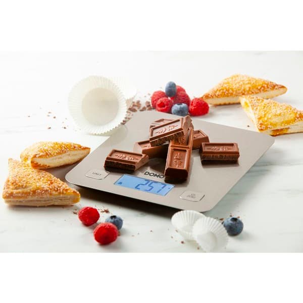 DOMO DO9239W Electronic Kitchen Scale - 5 kg Capacity - Stainless Steel - Tare Function