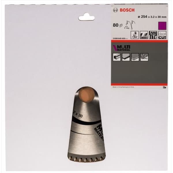 BOSCH Circular Saw Blade 254 x 30 x 3.2 mm (80 teeth) - Multi-material