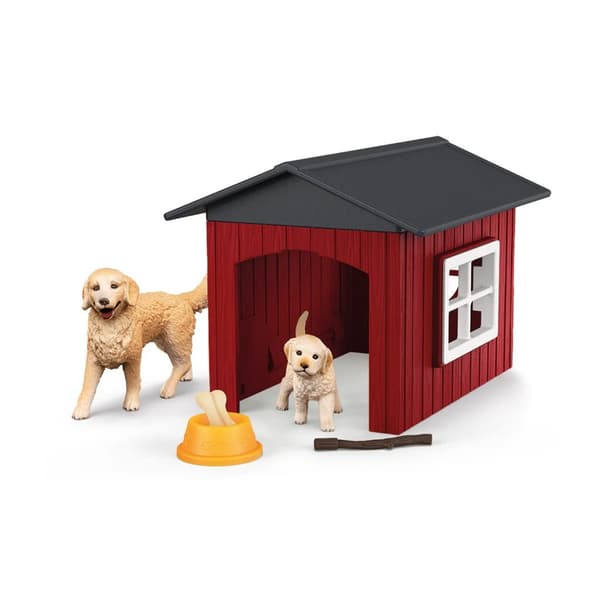 Schleich Doghouse with Golden Retrievers