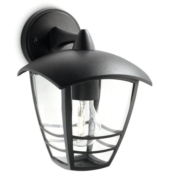 PHILIPS Outdoor Wall Light - Creek - Downward Facing - Black - IP44