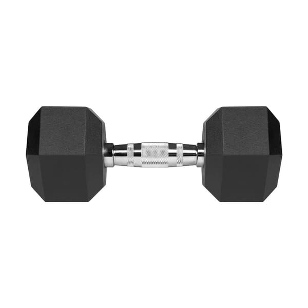 REBEL ACTIVE Rubber-coated Cast Iron Dumbbells 2x10 kg