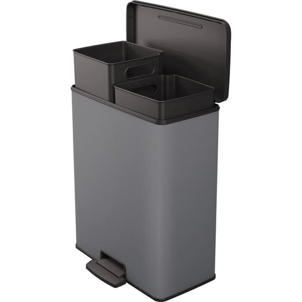 Curver Decobin Duo Trash Can 26+26 L Cool Grey