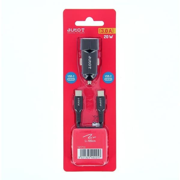 AUTO T Car Charger Kit - USB-C - 20W - 5A
