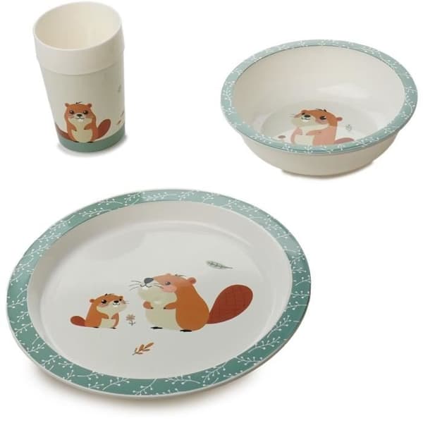 THERMOBABY My First Microwave Meal Set - Castor - Plate, Bowl, Cup
