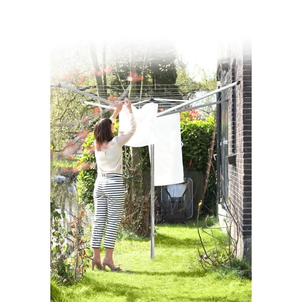 Brabantia Topspinner Drying Rack 50 m + Ground Anchor Metallic Grey