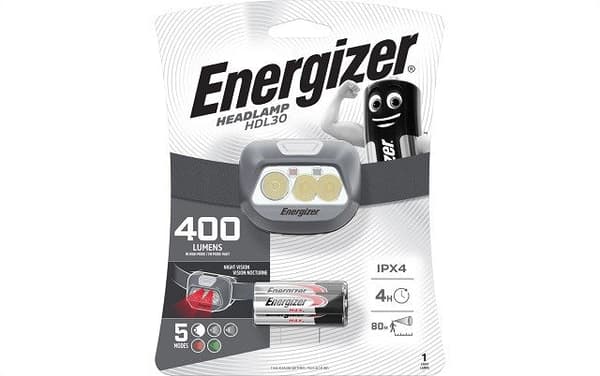 ENERGIZER FLASHLIGHT HEADLIGHT HDL30 - 400 Lumens, 3AAA Batteries