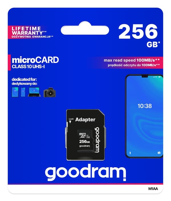 Goodram M1AA MicroSDXC 256 GB UHS-I Class 10 Memory Card
