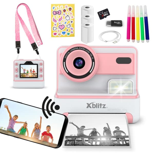 Xblitz Flash Pink Instant Camera with Thermal Printer for Children