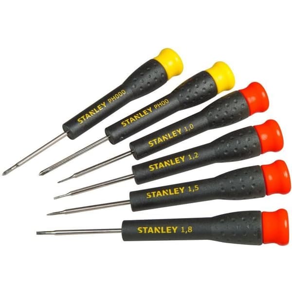 STANLEY Micro Screwdriver Set - 6 Pieces - 4 Slotted + 2 Phillips - STHT0-62631