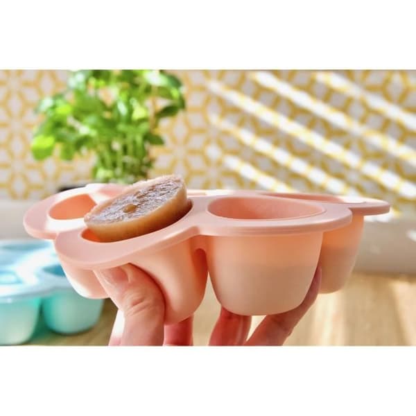 BEABA Premium Silicone Multi-Portion Containers, Heat Resistant, 6 x 150 ml, Pink