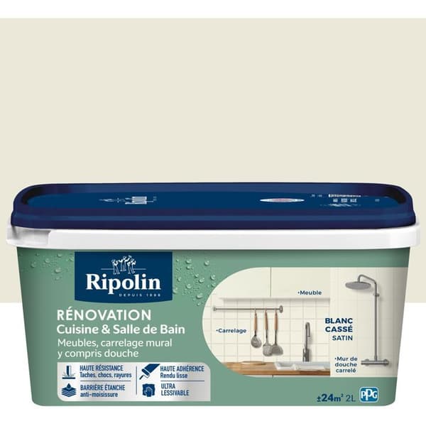RIPOLIN Kitchen and Bathroom Renovation Paint Off-white Satin 2 L