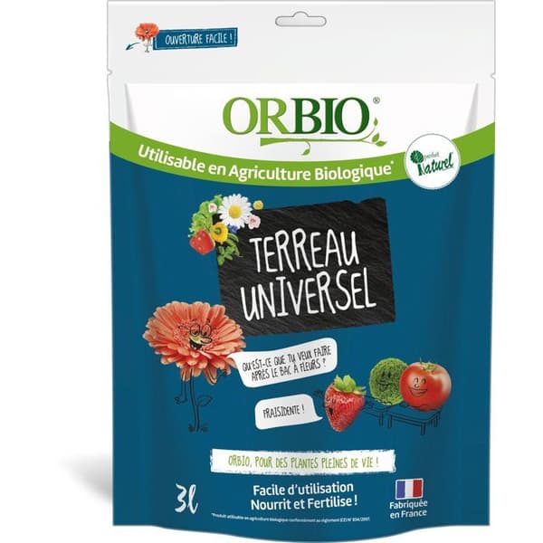 ORBIO Universal Potting Soil Blue 3 L - Versatile Planting Mix