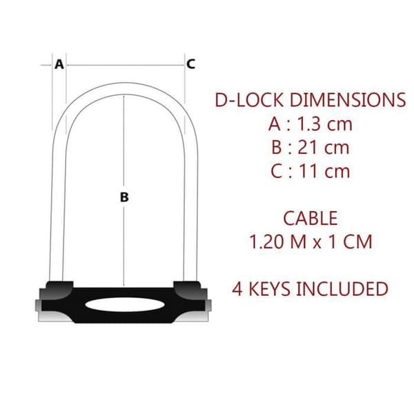 MASTER LOCK U-Lock with Cable - Keyed
