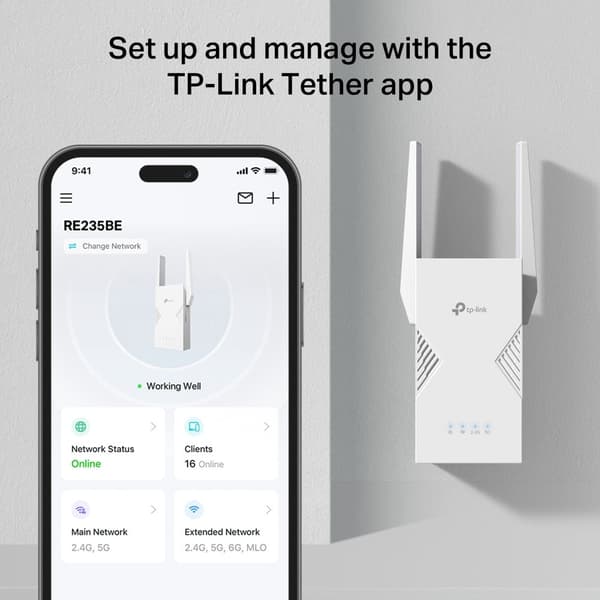 TP-LINK BE3600 Wi-Fi 7 Range Extender - Access Point - WLAN (RE235BE)