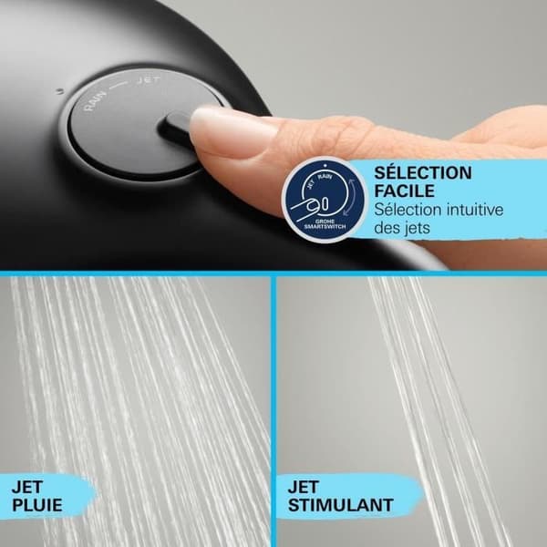 GROHE Vitalio Start 110 Shower Head - 2 Spray Patterns - Matte Black