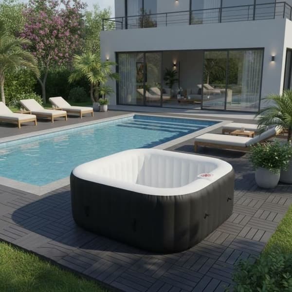 SUNSPA Inflatable Spa - AC02 - 185 x 65 cm - 6 Seats - Square