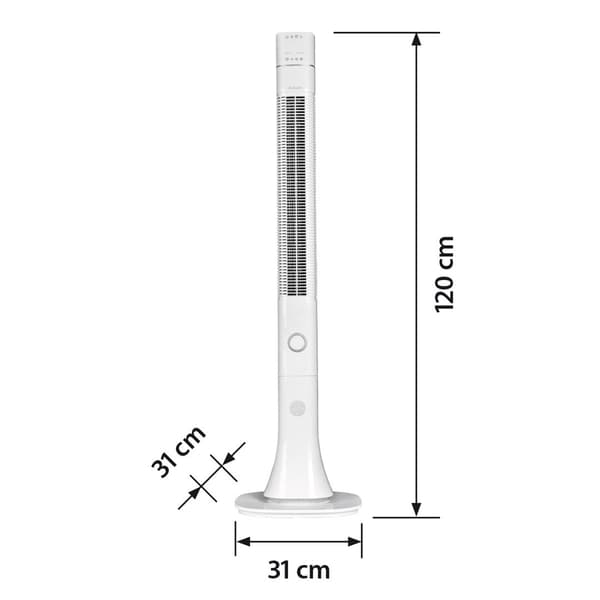 Activejet Tower Fan 60W 3 Speeds White WKS-120BPJ
