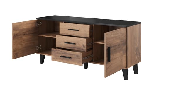 Cama Sideboard LOTTA 150 2D3S Wotan Oak + Matte Black