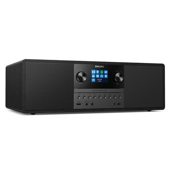 Philips Micro System with Internet Radio, Bluetooth, and CD Player - Black/Wood - Model TAM6805/10