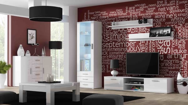 Cama Display Cabinet SOHO S1 White/White Gloss