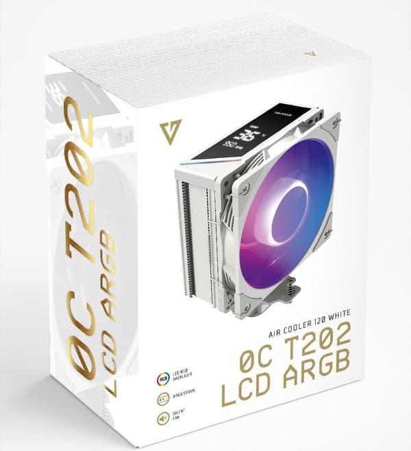MODECOM Volcano 0C T202 LCD ARGB Processor Air Cooler 120 mm White