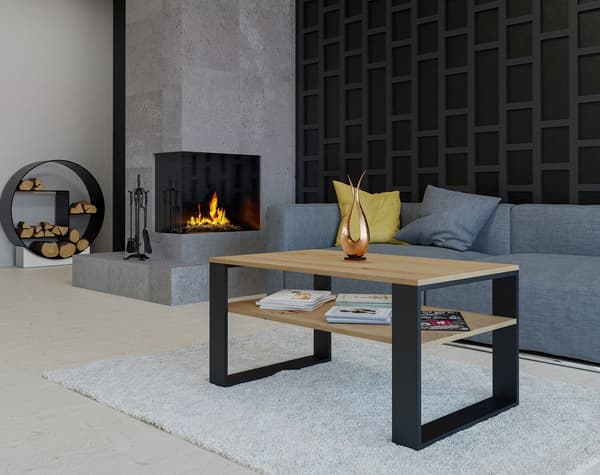 Topeshop MODERN 1P Coffee Table Artisan Oak/Black - Model: MODERN 1P