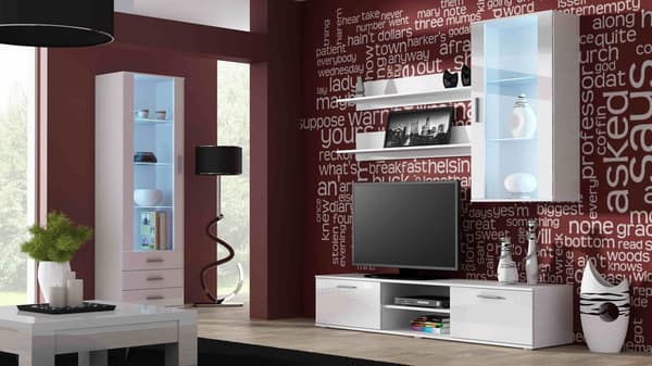 Cama Display Cabinet SOHO S1 White/White Gloss