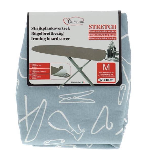 Daily Home Stretch Ironing Sleeve M 122x40 cm Light Blue/White
