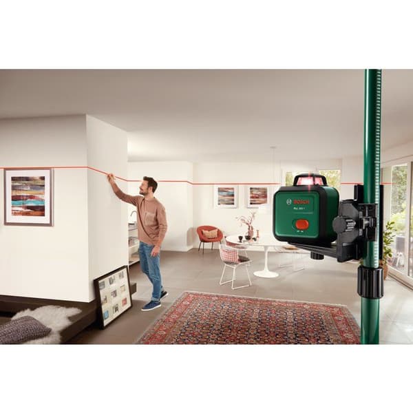 BOSCH PLL 360-1 Line Laser - Includes user manual, protective case, and batteries