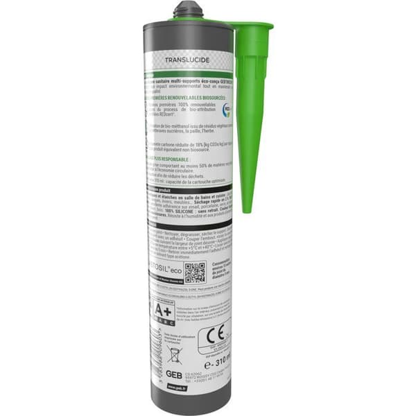 GEB Geb'Orizon Multi-Support Sanitary Silicone - Translucent - 310 ml