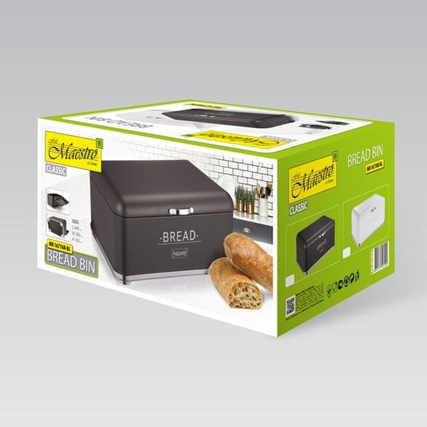 Maestro Bread Box Black MR-1677-AR-BL