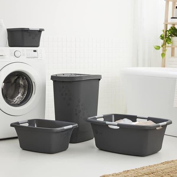 Rotho Flowers Laundry Basket 25 L Anthracite