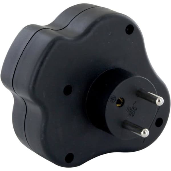 CHACON Domino - 3x16A Power Strip - Triangle with Switch - Black